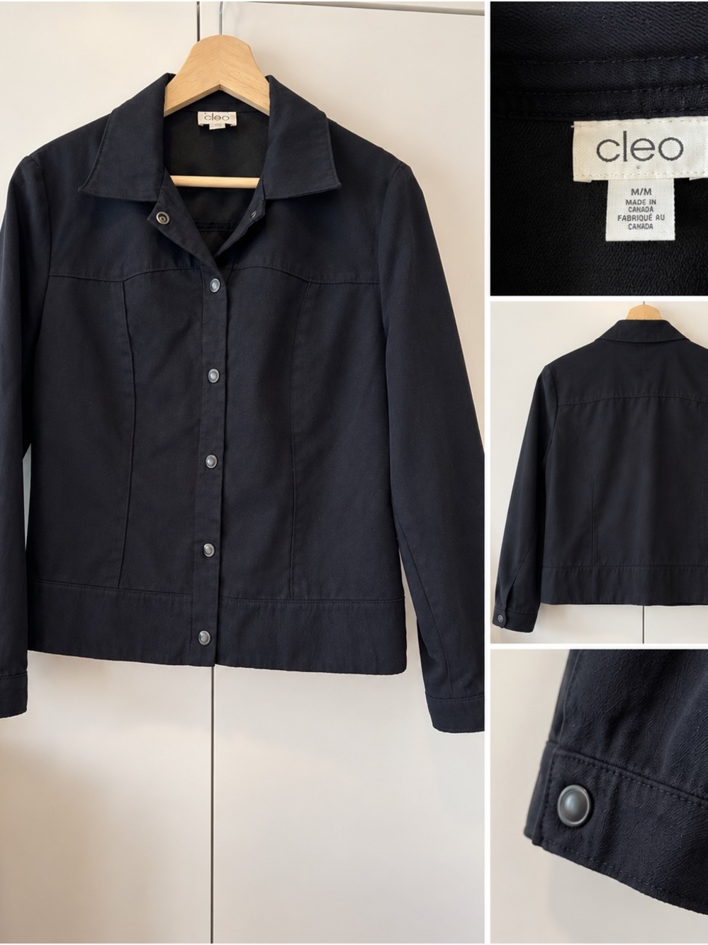 Cleo Black Button-Front Women's - Made in Canada